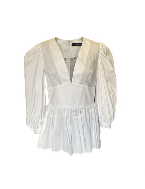 ACTUALEE Camicia bianca ampio scollo