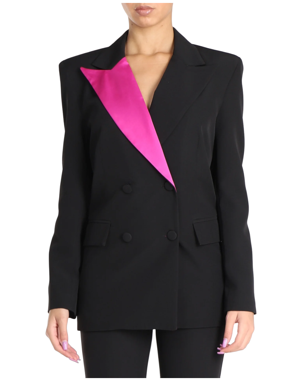 ACTUALEE Giacca Doppiopetto Con Revers A Contrasto