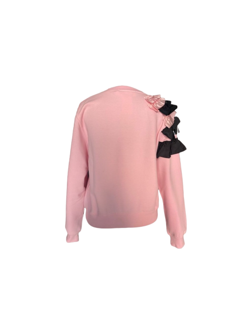 GINA GORGEOUS Maglia Felpata Rosa Con Ruches