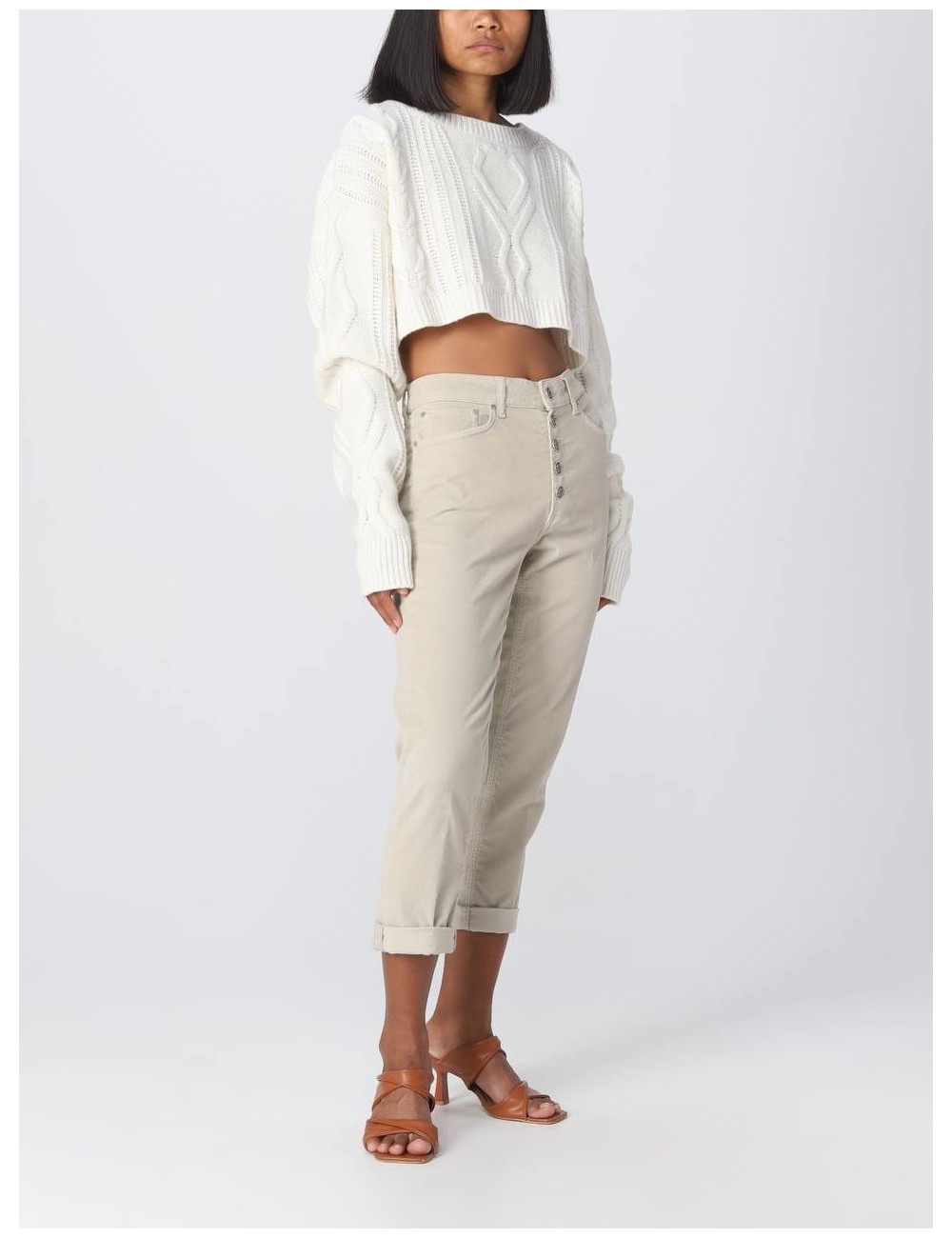 Pantalone Koons beige con bottoni...