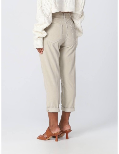 Pantalone Koons beige con bottoni gioiello