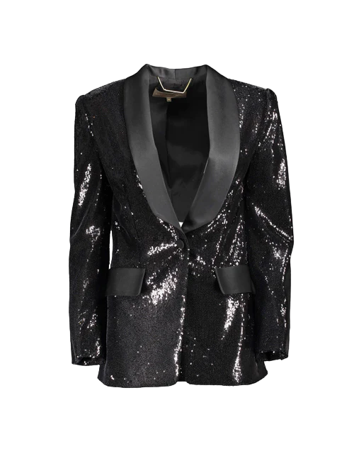 Giacca Total Black Con Pailettes