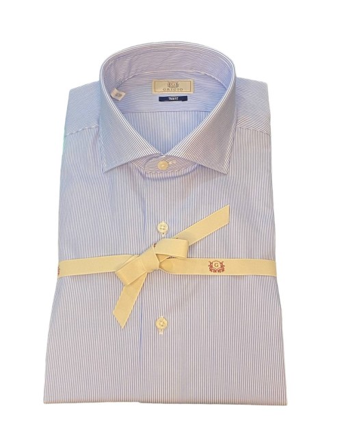 Camicia a righe bianca e blu