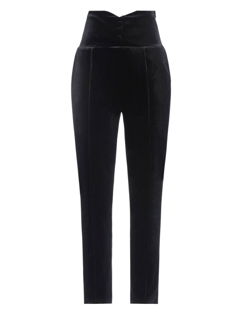 Pantalone vita alta in ciniglia