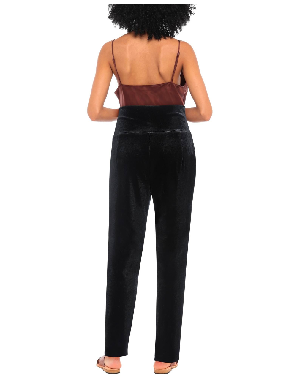 Pantalone vita alta in ciniglia