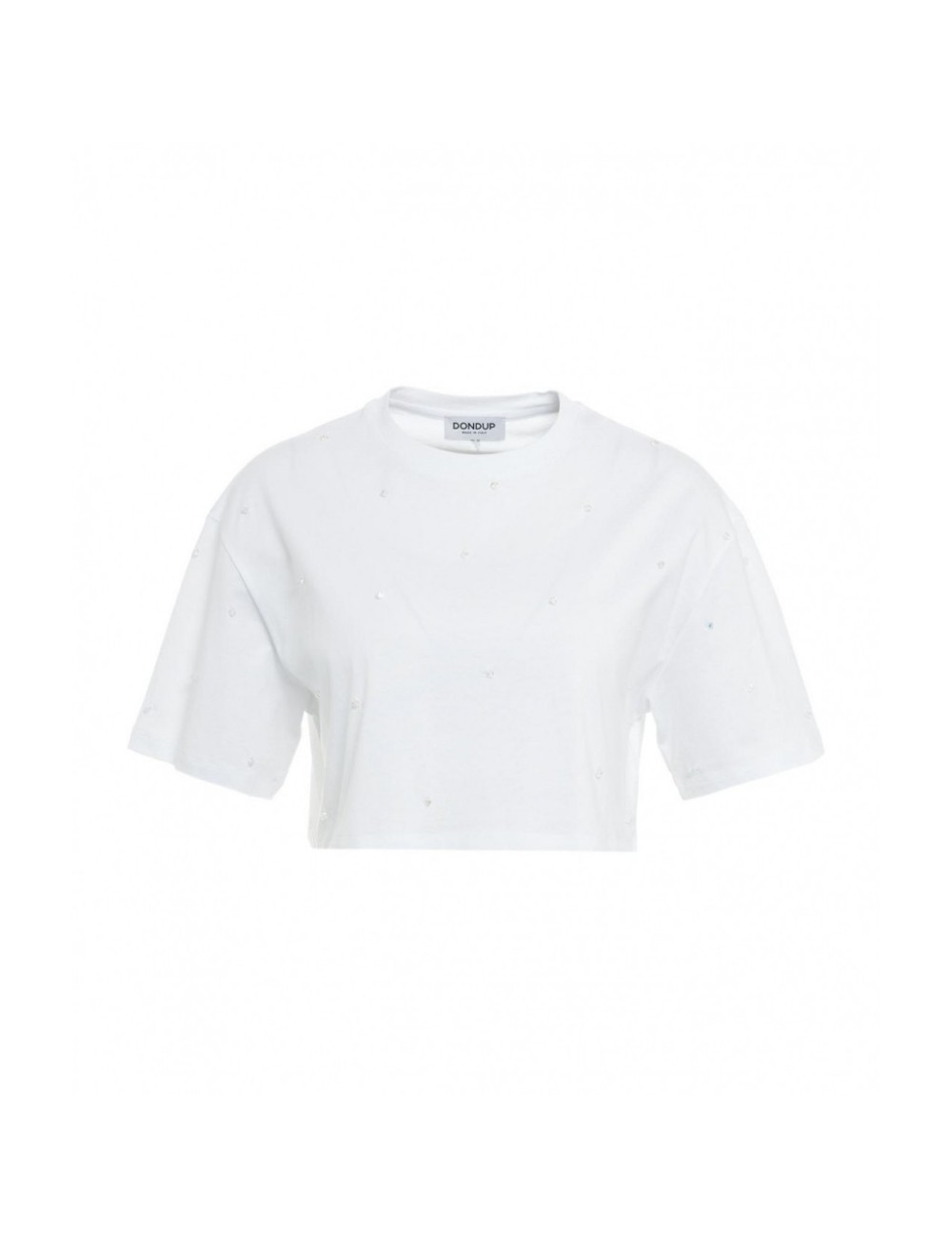 T-shirt corta con strass