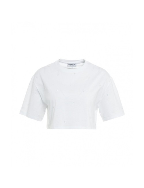 T-shirt corta con strass