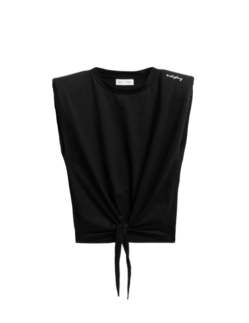 T-shirt smanicata con spalline