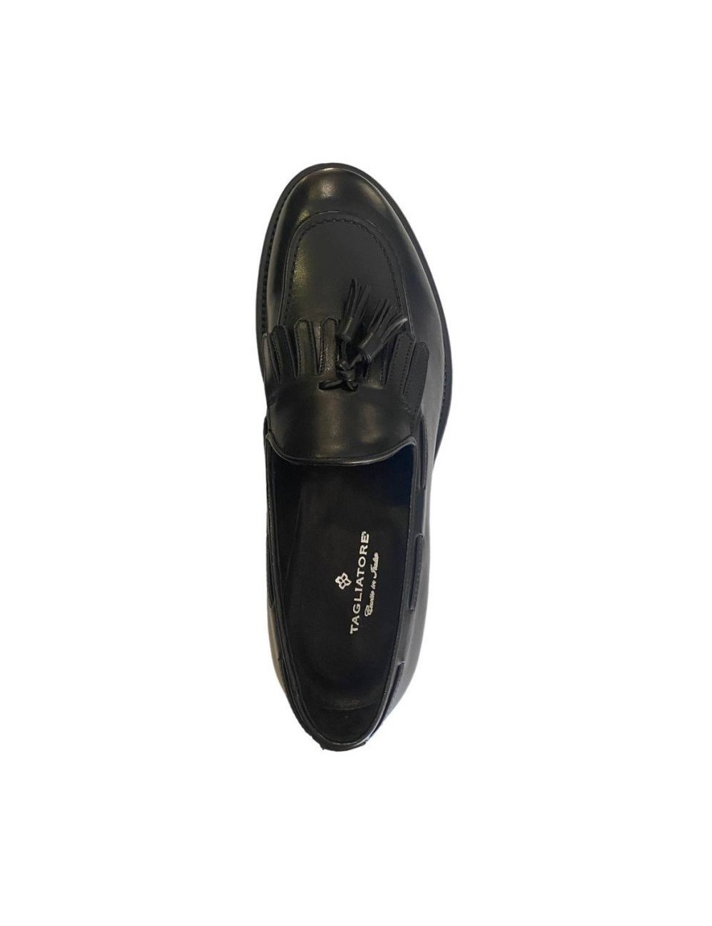 Mocassino nero con nappa