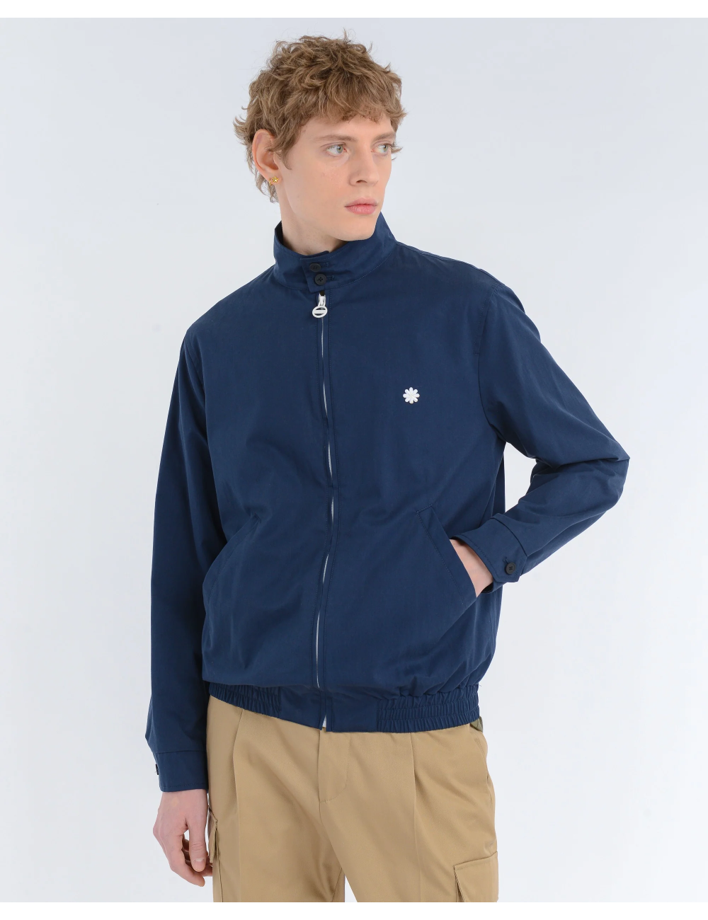 Giubbino blu in cotone