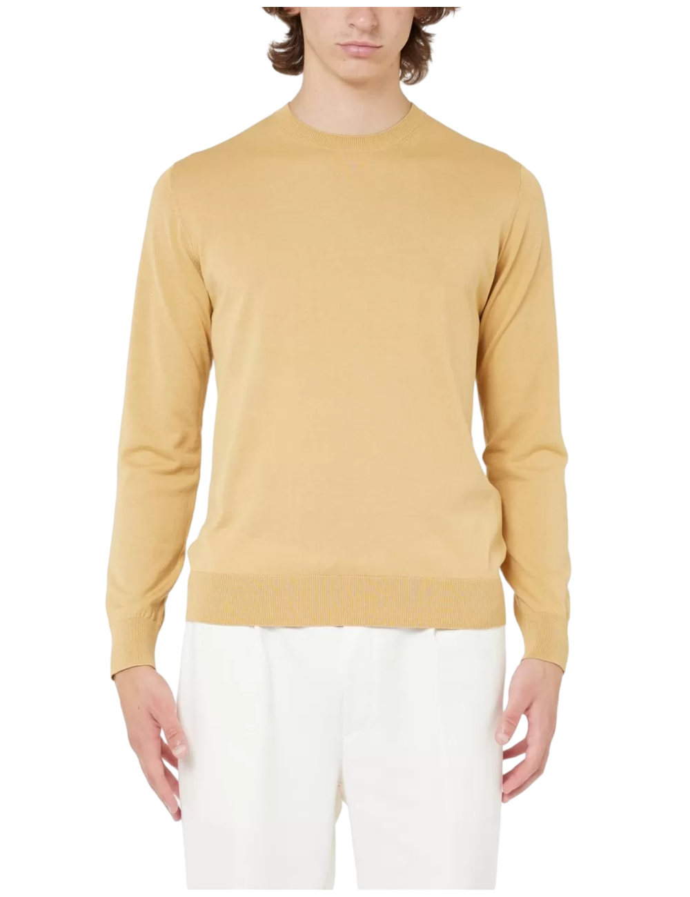 Girocollo senape in cotone