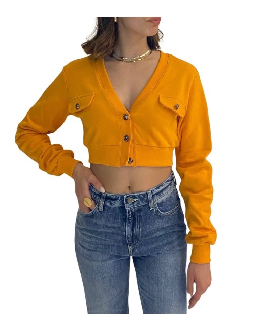 Cardigan Croppato Tinta Unita