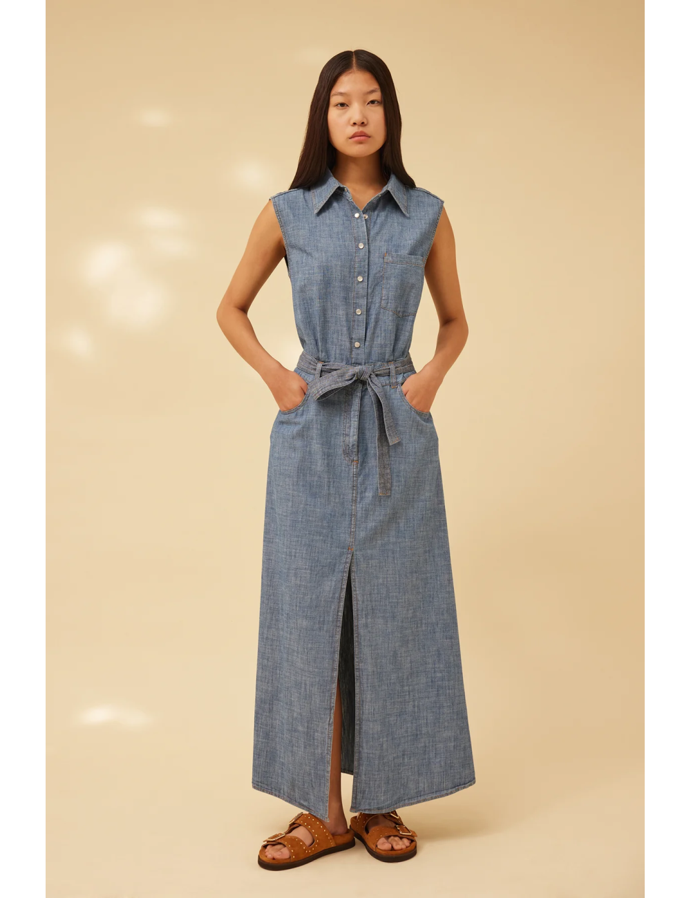 Abito lungo chambray