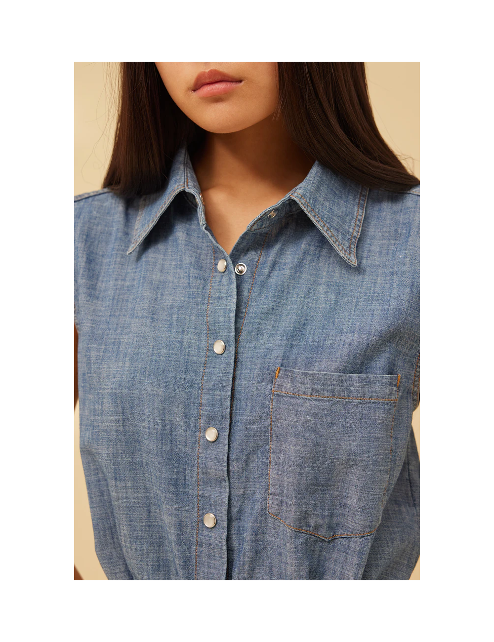 Abito lungo chambray