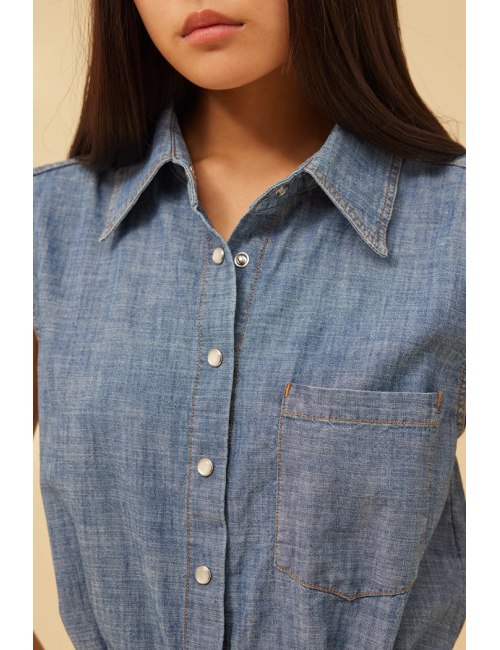 Abito lungo chambray