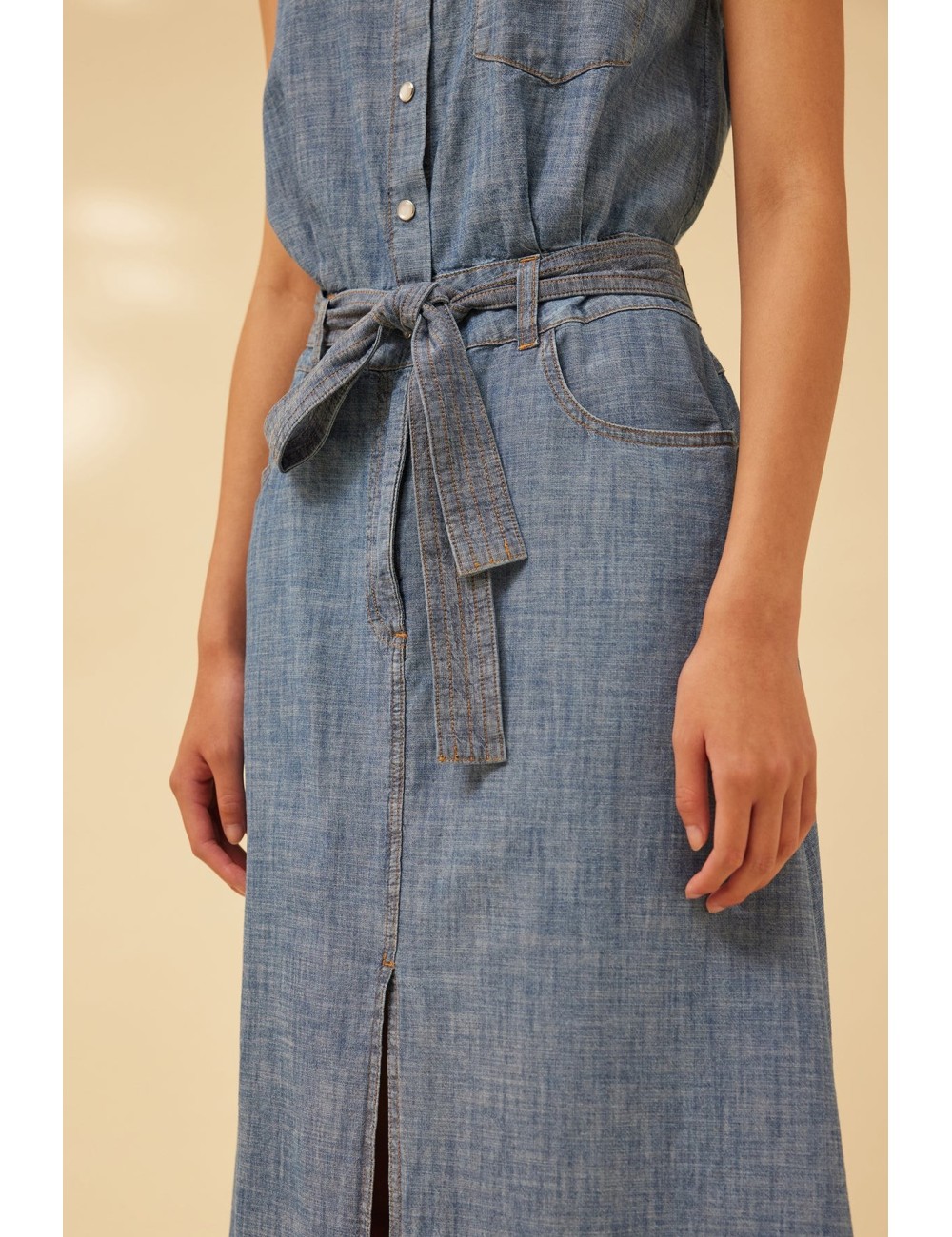 Abito lungo chambray