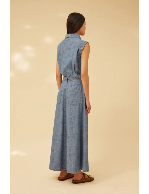 Abito lungo chambray