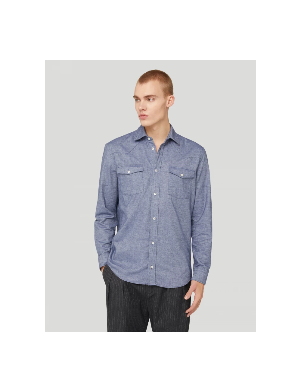 DONDUP Camicia Celeste Texana