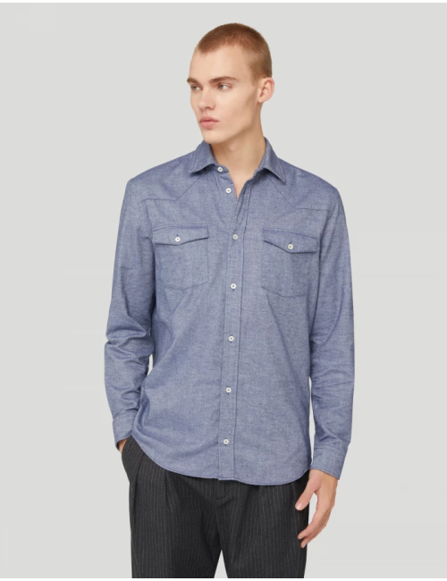 DONDUP Camicia Celeste Texana