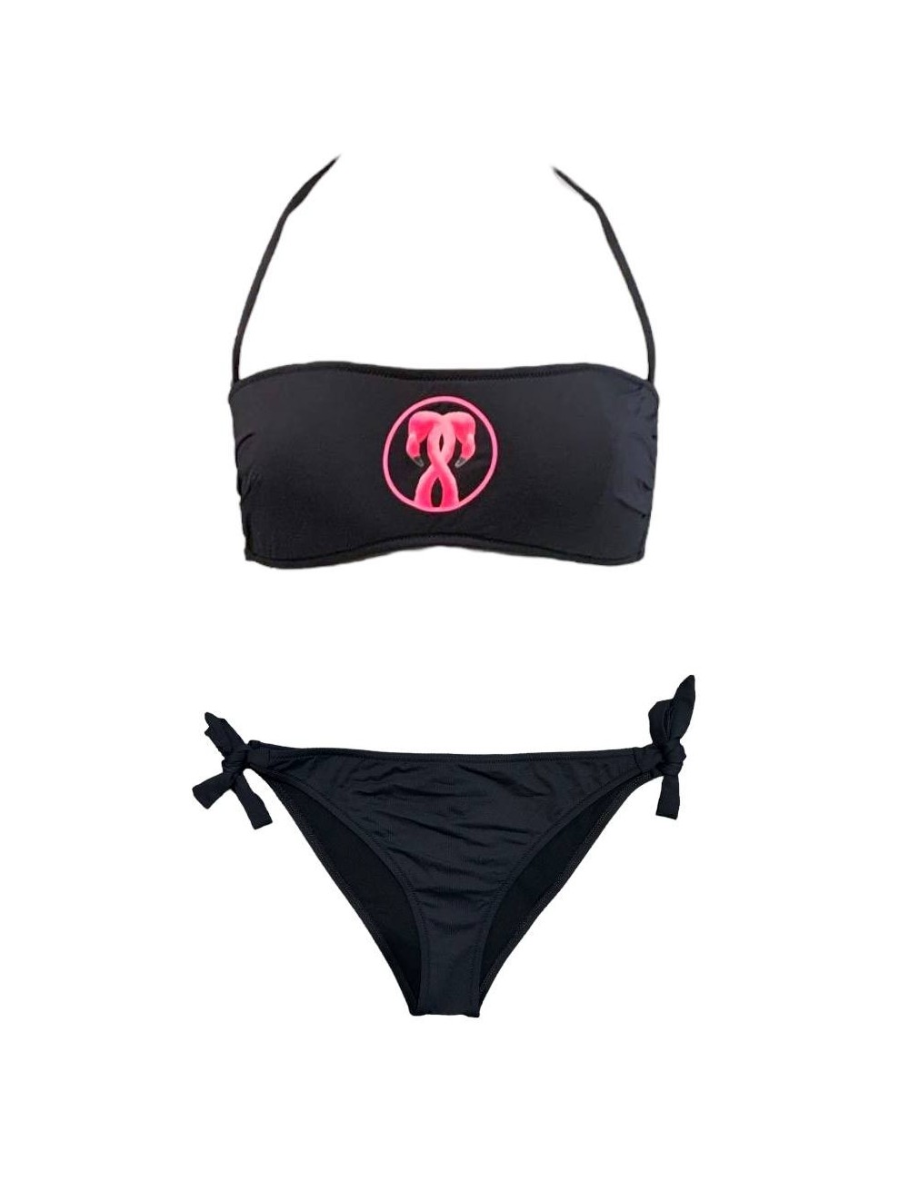 Bikini nero con stampa