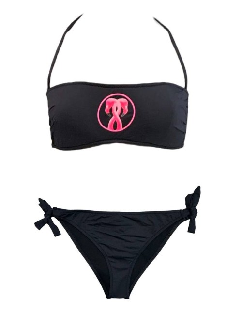 Bikini nero con stampa