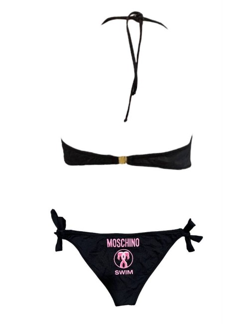 Bikini nero con stampa