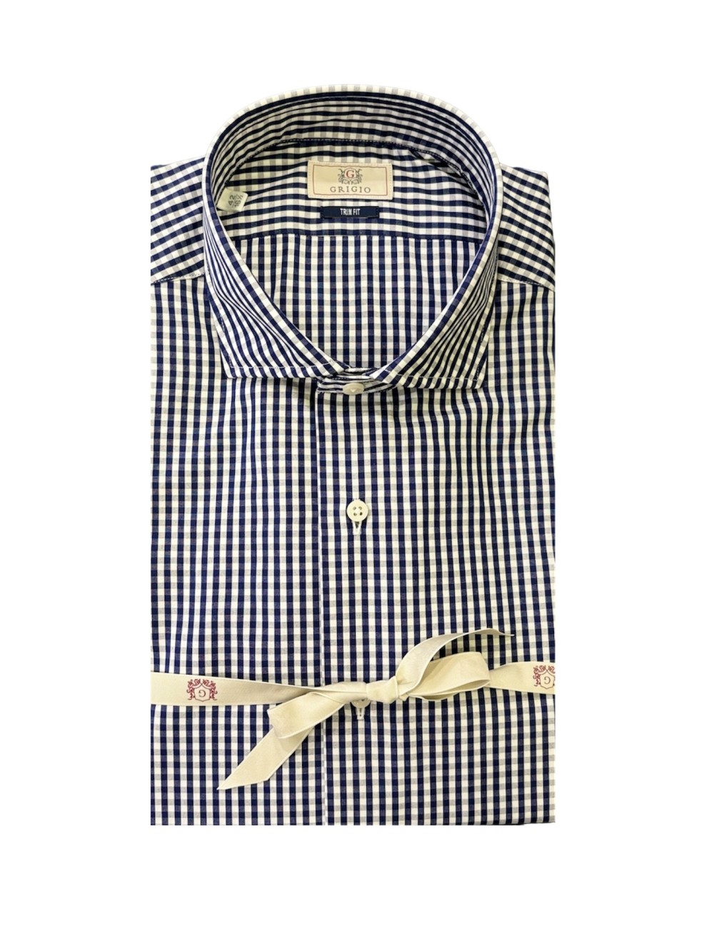 Camicia a quadri blu e bianca