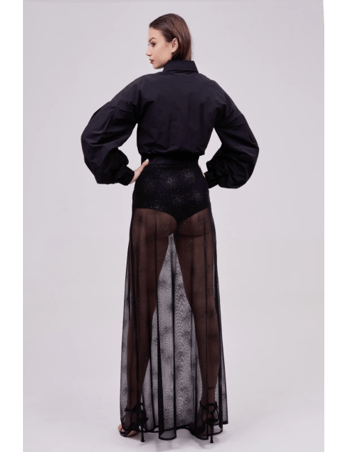 Bomber crop in tessuto tecnico