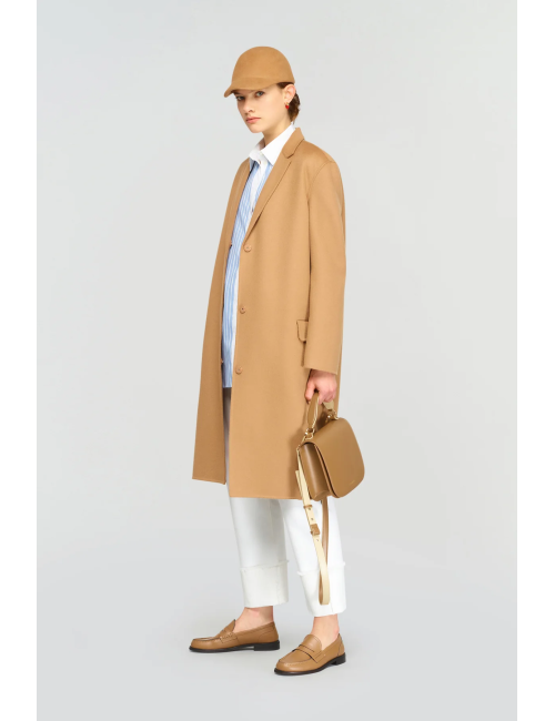 Cappotto monopetto in panno doppio