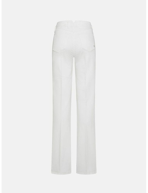 Jeans in bull di cotone vita alta