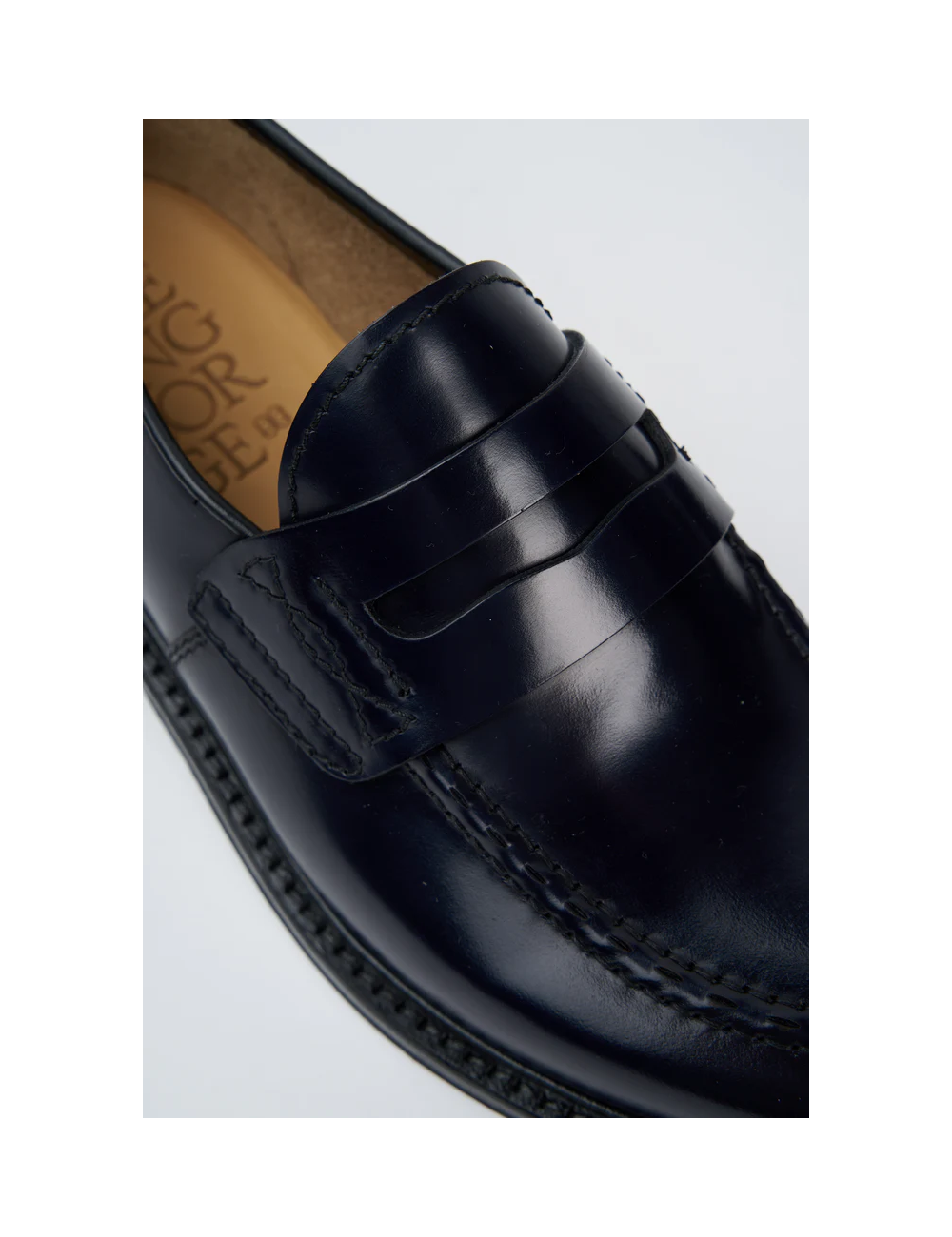 Mocassino blu in pelle