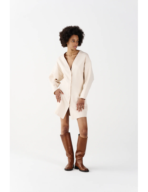 WEILI ZHENG Mini Abito Bianco Panna