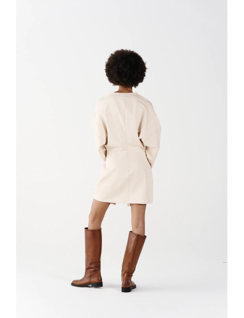 WEILI ZHENG Mini Abito Bianco Panna