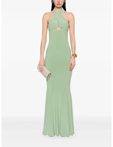 Abito a coda di pesce con scollo incrociato