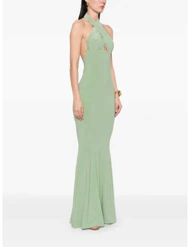 Abito a coda di pesce con scollo incrociato 2