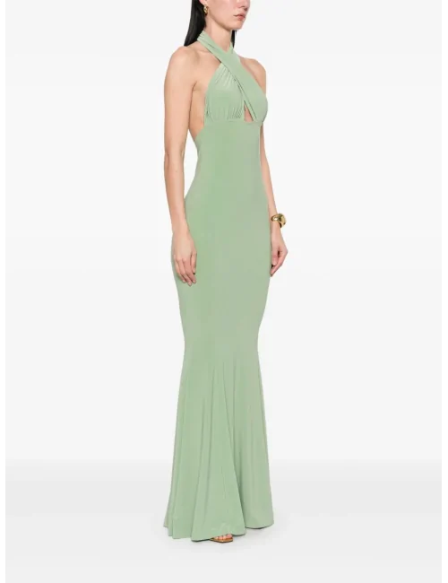 Abito a coda di pesce con scollo incrociato