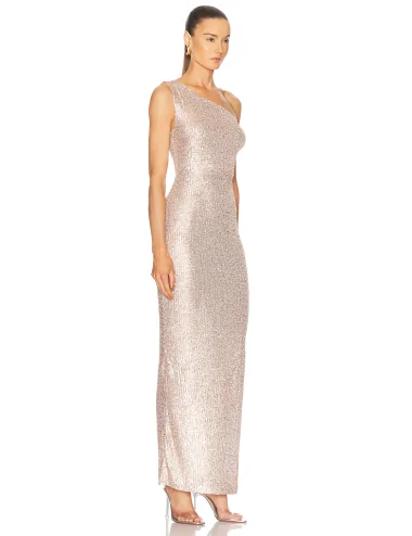 Abito lungo con pailettes 2