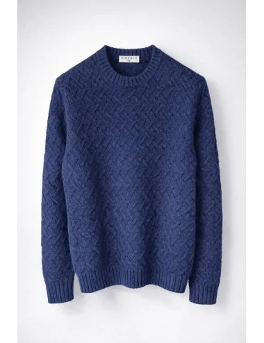 Girocollo in lana blu