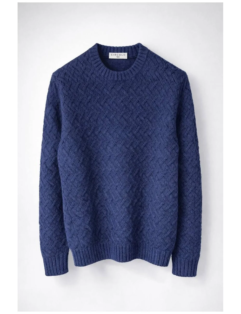 Girocollo in lana blu