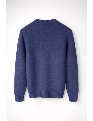 Girocollo in lana blu 2