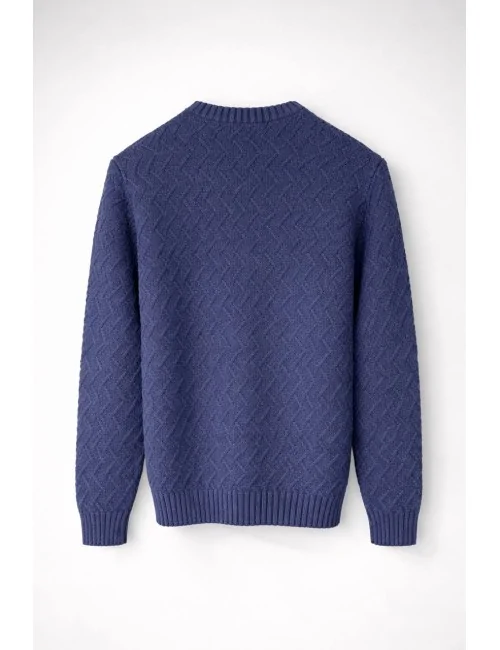 Girocollo in lana blu