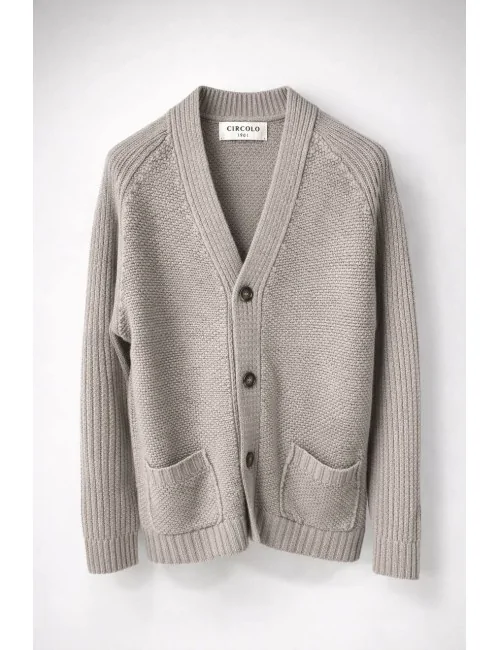 Cardigan doppio punto