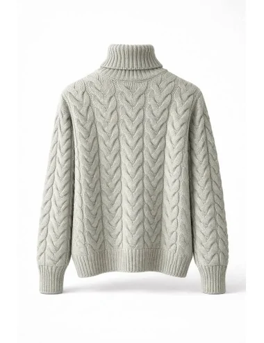 Maglione verde a trecce 2