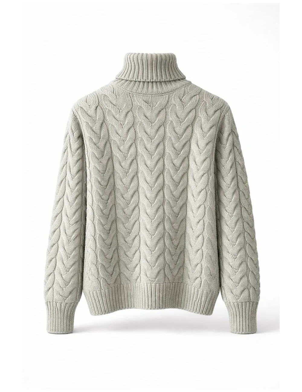 Maglione verde a trecce