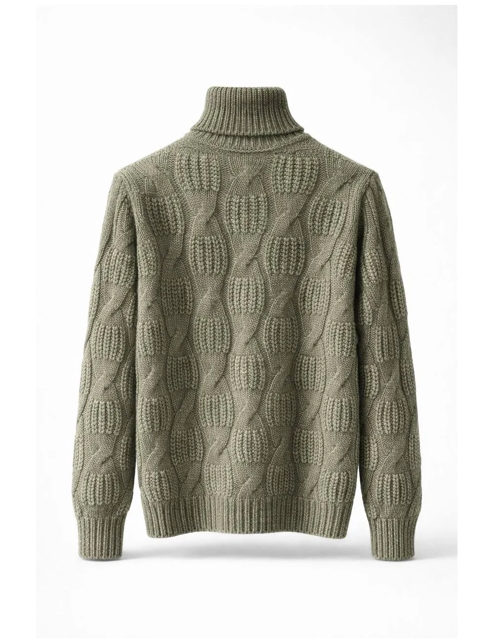 Maglione verde collo alto