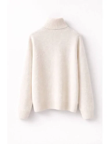 Maglione bianco panna a collo alto 2