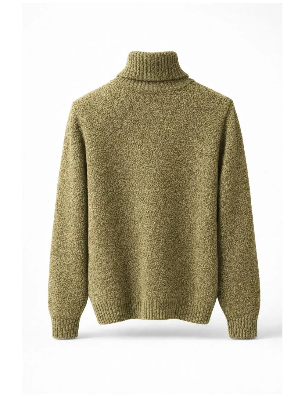Maglione verde a collo alto