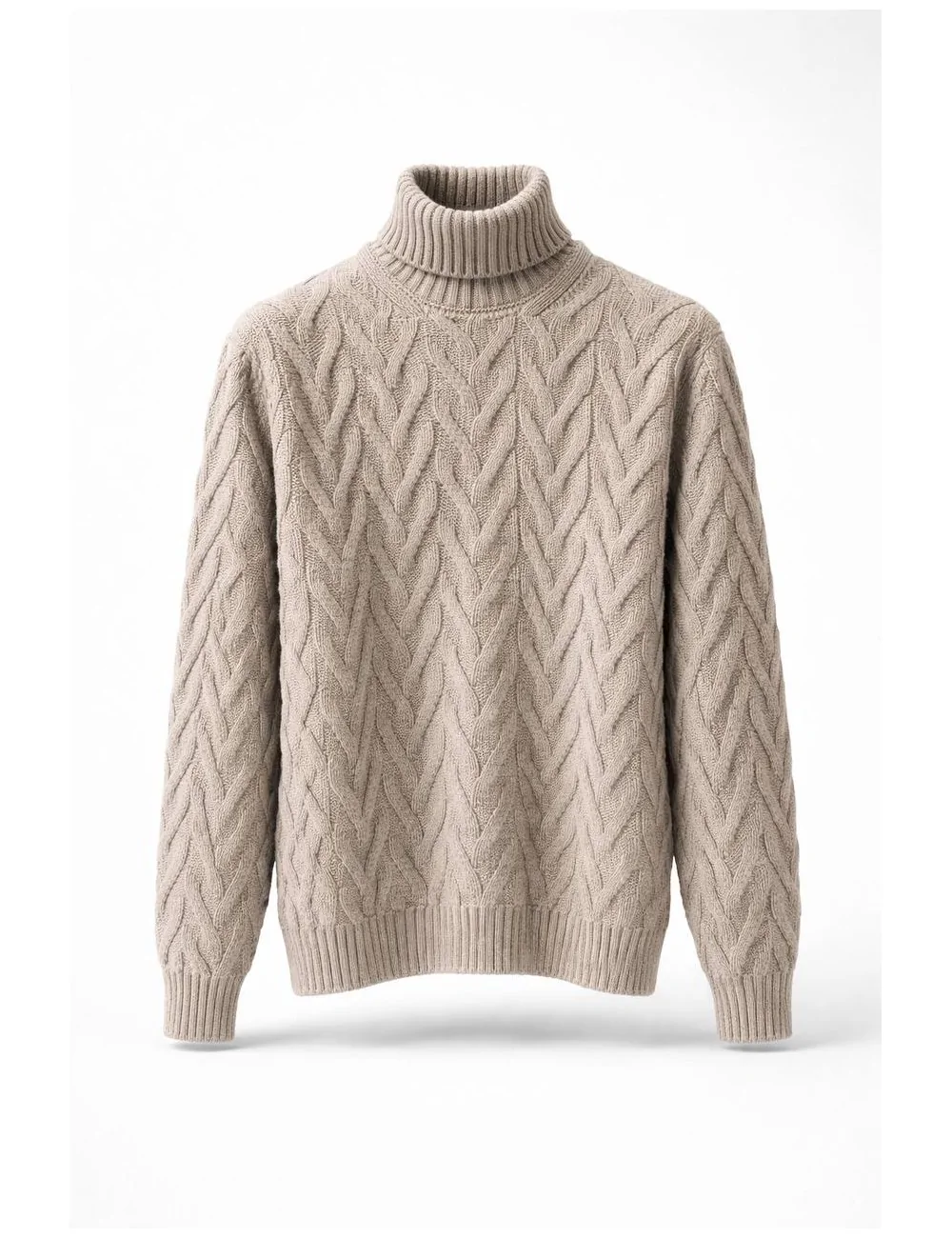 Maglione collo alto intrecciato