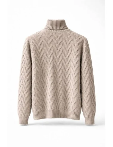 Maglione collo alto intrecciato 2