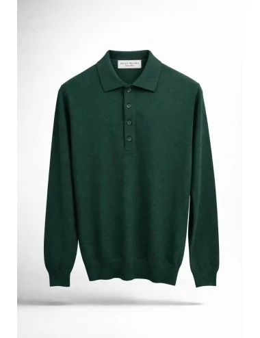 Polo in lana quattro bottoni